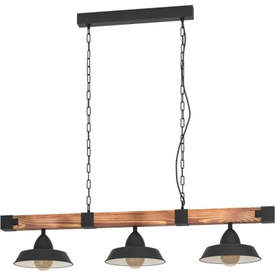 Afbeelding van EGLO Oldbury Hanglamp 3 Lichts E27 zwart/bruin