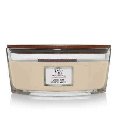 Image de WoodWick Ellipse bougie parfumée avec mèche qui crépite, Gousse de vanille, Temps combustion jusqu&#039;à 50 heures