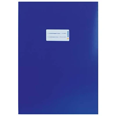 Afbeelding van HERMA 19751 notitieboek DIN A4 met etiket, van robuust en extra sterk karton, cover voor schoolschrift, donkerblauw