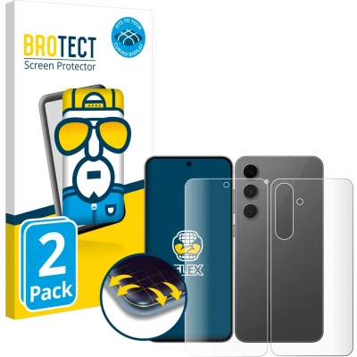 Afbeelding van BROTECT Screenprotector voor Samsung Galaxy S24 FE (Voor+Achter) Folie Beschermfolie transparant volledig dekking (2 Stuks)