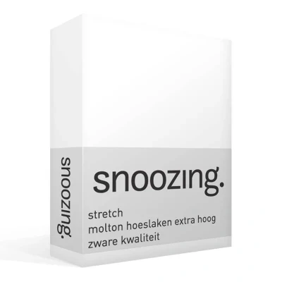 Afbeelding van Snoozing Stretch Molton Hoeslaken Tweepersoons Extra Hoog 120/130/140x200 cm Wit