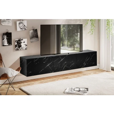 Afbeelding van Sky Style Novia Zwart 160 cm TV Wandmeubel Marmerlook