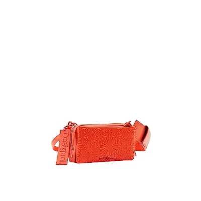 Afbeelding van Desigual Small Geometric Embossed Schoudertas, Dames, Maat: One Size, Orange