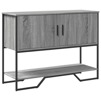 Afbeelding van Wandtafel 100x35x74,5 cm bewerkt hout grijs sonoma eikenkleurig