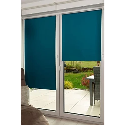 Afbeelding van K Home Klemmfix verduisterend rolgordijn, 110 x 150 cm, petrol