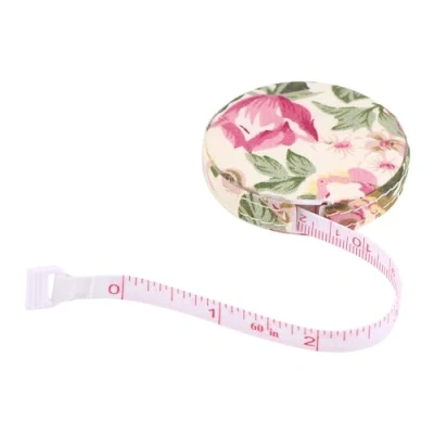 Afbeelding van 1 st Precisie Metrische Lint Lichaam Fitness Meting Band Snijmachine Naaien Handwerk Meetlint Meetstof (Roze bloem)