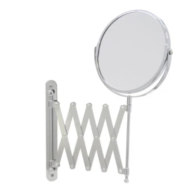Afbeelding van Axxentia Bad 282802 Vergrotende wandspiegel, verchroomd, rond, diameter 17 cm, 3 voudige vergroting, tot 57 cm uitklapbaar, zilverkleurig