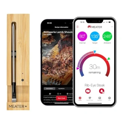 Afbeelding van MEATER Plus de ultieme draadloze intelligente vleesthermometer met een bereik van 50 m voor oven, grill, pan en rotisserie perfect vleesgenot via app