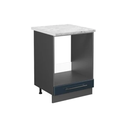 Afbeelding van Vicco Ovenombouwkast Fame Line, Donkerblauw hoogglans/Antraciet, 60 cm , WB Marmer