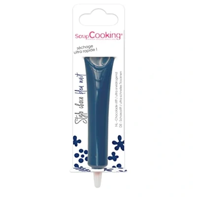 Image de ScrapCooking Stylo Choco Bleu Nuit Crayon Alimentaire Pâtisserie 25 g Décoratif Comestible Écrire &amp; Dessiner sur Desserts, Gâteaux Biscuits Anniversaire Pâques 6807