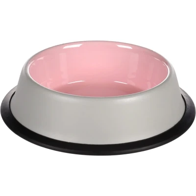 Afbeelding van EET EN DRINKPOT KAT NELL INOX ROZE