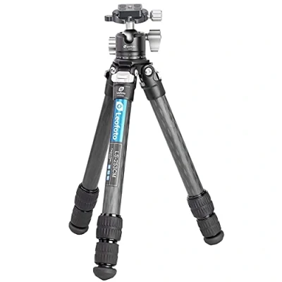 Afbeelding van Leofoto Ranger Carbon statief met kogelgewricht Lichtgewicht Verstelbare poten in 3 hoeken Ideaal voor macrofotografie LS 253CM+LH 30