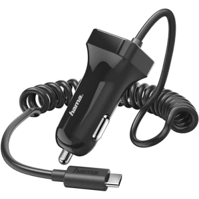 Afbeelding van Hama Auto oplader met USB C aansluiting, 12 W, 1,0 m, zwart