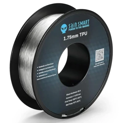 Afbeelding van SainSmart Clear Flexible TPU 3D printfilament, 1,75 mm, 0,8 kg, dimensionale nauwkeurigheid +/ 0,05 mm