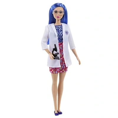 Afbeelding van Barbie You Can Be Anything Droombaan Barbiepop Wetenschapper met jas