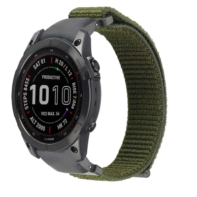 Afbeelding van imoshion QuickFit® Nylon bandje voor de Garmin Watch 22 mm aansluiting Groen