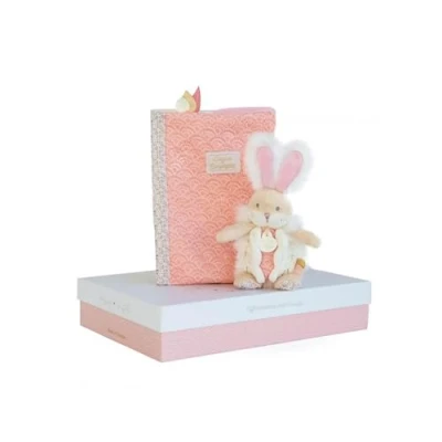 Image de Coffret doudou et Compagnie protège carnet de santé lapin sucre Rose