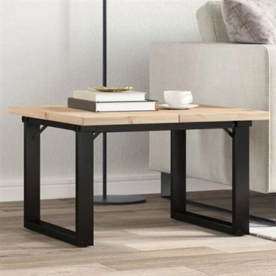 Image de vidaXL Table basse cadre en O 60x60x40,5cm bois de pin massif et acier3282726