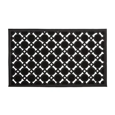 Afbeelding van Relaxdays deurmat rubber buitenmat schoonloopmat snijdbaar 75 x 45 cm zwart