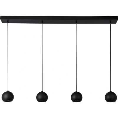 Afbeelding van Eindhoven Hanglamp 4 lichts bolletjes zand zwart Modern Searchlight
