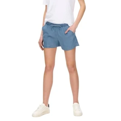 Afbeelding van ONLY ONLPEMA Jeansshort voor dames, middelhoge taille, losse pasvorm, middenblauw, denim, L, Medium Blauw Denim