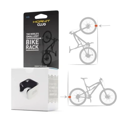 Afbeelding van Hornit CLUG Bike Rack Wall Mounted 5 maten eenvoudig te installeren (MTB XL, wit/oranje)