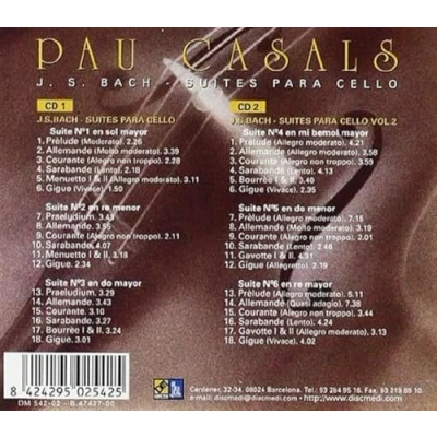 Afbeelding van Pau Casals J.S. Bach Suites Para Cello (2 CD)