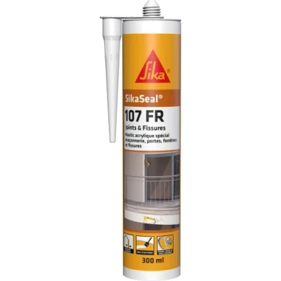 Afbeelding van SikaSeal 107 voegen en scheuren, wit, professionele acrylkit met meerdere ondersteuningen voor binnen buiten, metselwerk, timmerwerk, 300 ml (Sikacryl PRO)