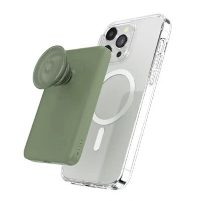 Image de Batterie externe PopSockets Powerbank Power pack 5000 mAh MagSafe Eucalyptus