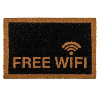 Afbeelding van Gratis Wifi Deurmat Bruin 60cm x 40cm Deurmatten kokosvezels Vloermat