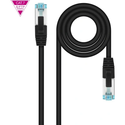 Afbeelding van Stevige FTP netwerkkabel categorie 7 NANOCABLE Cable de Red Cat.7 600MHZ LSZH SFTP PIMF AWG26, Black, 1 m (1 m)