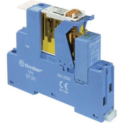 Afbeelding van Finder 4C.01.8.024.0060 Relaismodule Nominale spanning: 24 V/AC Schakelstroom (max.): 16 A 1x wisselcontact 1 stuk(s)