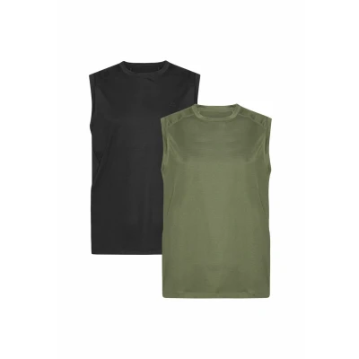 Afbeelding van Danish Endurance TANK 2PACK Top, Heren, Maat: Large, Black olive