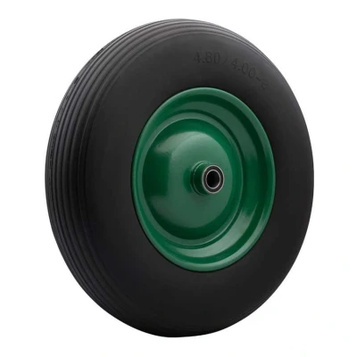 Afbeelding van Anti lek kruiwagenwiel massief 4.80/4.00 8 PU metalen velg