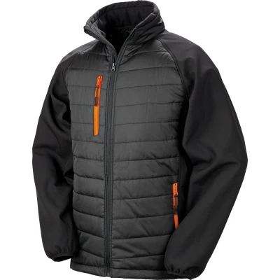 Afbeelding van Result Black compass gewatteerde softshelljas R237X / Orange