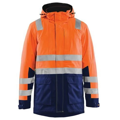 Image de Parka haute visibilité orange fluorescent/marine