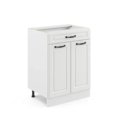 Afbeelding van Vicco Keukenonderkast R Line, Wit/Wit, 60 cm met lade, zonder werkblad