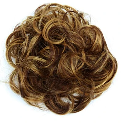 Afbeelding van Prettyshop G31A Haarverlenging voor bruid, haarelastiek, met volume, golvend, bruin