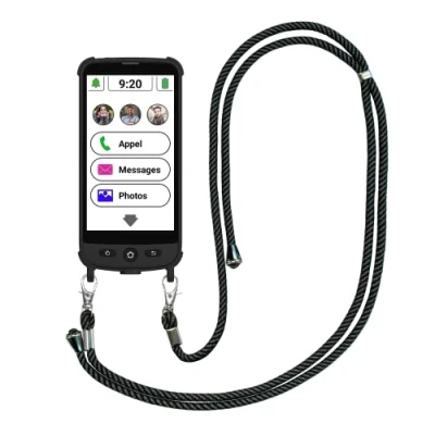 Afbeelding van Swissvoice S510M case Senioren Smartphone 4G + SOS knop Android 12 Whasapp Met nomad en koord