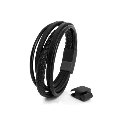 Afbeelding van Akitsune PAX Armband, Heren, Maat: 18cm, Schwarz