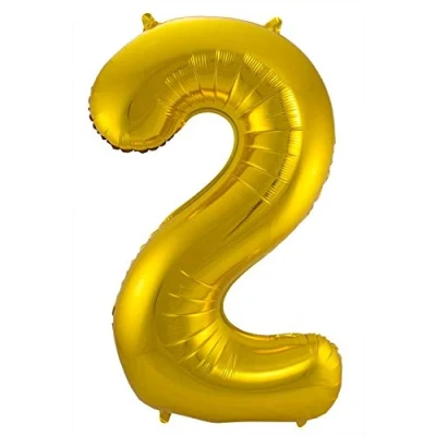 Afbeelding van Folat Folieballon Cijfer 2 Goud 86 cm
