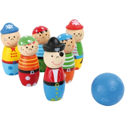 Afbeelding van Small Foot Houten Bowlingset Piraat Werpspel