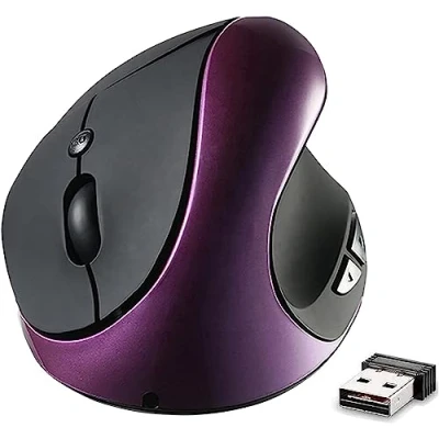 Afbeelding van Ergonomische draadloze verticale muis 2,4 G hoge precisie oplaadbaar met instelbare DPI 800/1200/1600, vermindert vermoeidheid van de pols, speciaal voor kleine rechtshandige handen