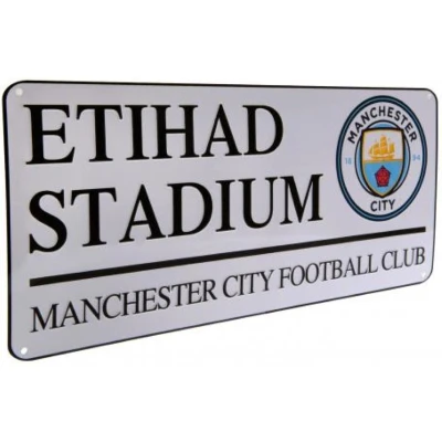 Afbeelding van Manchester City Plaat Etihad Stadium Wit 18 x 40 cm