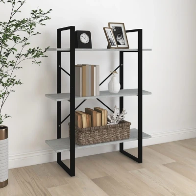 Afbeelding van Boekenkast 80x30x105 cm bewerkt hout grijs sonoma eikenkleurig