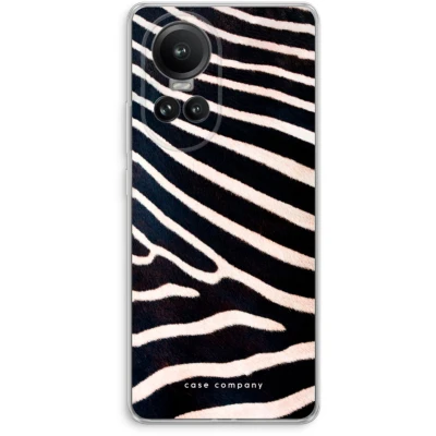 Afbeelding van Case Company® hoesje geschikt voor Oppo Reno 10 Pro Zebra Soft Cover Telefoonhoesje Bescherming aan alle Kanten en Schermrand