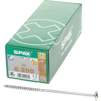 Afbeelding van Spax spaanplaatschroeven Tellerkop discuskop gebruineerd T40 8 x 200mm