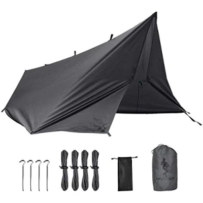 Afbeelding van Waterdicht tentzeil, 3 x 3,2 m, ultralicht, uv bescherming, camping, zonwering, outdoor, multifunctioneel, groot, voor kamperen, wandelen, outdoor activiteiten, grijs