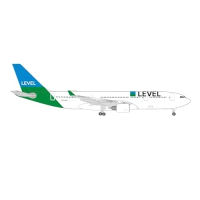Afbeelding van Herpa schaalmodel vliegtuig Airbus A330 200 Level schaal 1:500 lengte 11,8cm