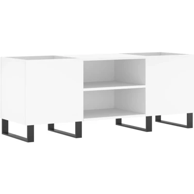 Afbeelding van Platenkast 121x38x48 cm bewerkt hout wit